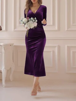 Women‘s Christmas Prom Dress Party Dress Velvet Dress Long Dress Maxi Dress Black Wine Dark Green Long Sleeve Pure Color Ruched Spring Fall Winter V Neck Fashion Winter Dress Birthday Evening Party 21 Women‘s Christmas Prom Dress Party Dress Velvet Dress Long Dress Maxi Dress Black Wine Dark Green Long Sleeve Pure Color Ruched Spring Fall Winter V Neck Fashion Winter Dress Birthday Evening Party -Party Prom Dresses Sales Store irkzyl1691402330814