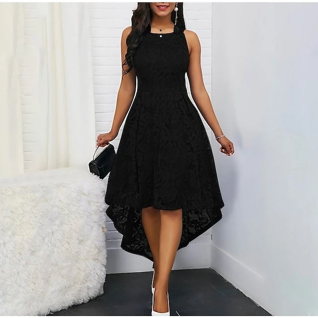 Women's Party Dress Lace Dress Cocktail Dress Midi Dress Black Wine Royal Blue Pure Color Lace Fall Spring Summer Crew Neck Elegant Office Wedding Guest Summer Dress 2023 S M L XL XXL 3XL 1 Women's Party Dress Lace Dress Cocktail Dress Midi Dress Black Wine Royal Blue Pure Color Lace Fall Spring Summer Crew Neck Elegant Office Wedding Guest Summer Dress 2023 S M L XL XXL 3XL