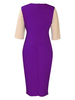 Women's Work Dress Sheath Dress Semi Formal Dress Fashion Midi Dress Patchwork Crew Neck Half Sleeve Color Block Regular Fit Black White Red Fall Winter S M L XL XXL 34 Women's Work Dress Sheath Dress Semi Formal Dress Fashion Midi Dress Patchwork Crew Neck Half Sleeve Color Block Regular Fit Black White Red Fall Winter S M L XL XXL -Party Prom Dresses Sales Store isyvmu1692948237012