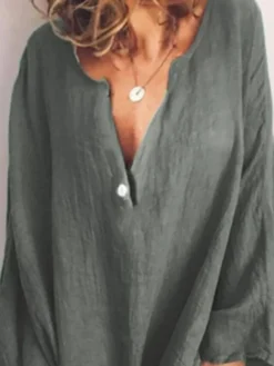 Women's Cotton Linen Dress Casual Dress Shift Dress Mini Dress Cotton Blend Fashion Modern Daily Vacation V Neck Button Long Sleeve Summer Spring 2023 Regular Fit Wine Blue Brown Pure Color S M L XL 13 Women's Cotton Linen Dress Casual Dress Shift Dress Mini Dress Cotton Blend Fashion Modern Daily Vacation V Neck Button Long Sleeve Summer Spring 2023 Regular Fit Wine Blue Brown Pure Color S M L XL -Party Prom Dresses Sales Store itnqeb1678332890358