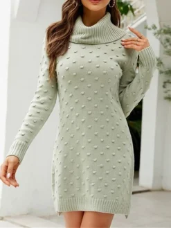 Women's Sweater Dress Winter Dress Jumper Dress Mini Dress Split Outdoor Street Daily Fashion Streetwear Turtleneck Long Sleeve 2023 Regular Fit White Green Color S M L XL Size 18 Women's Sweater Dress Winter Dress Jumper Dress Mini Dress Split Outdoor Street Daily Fashion Streetwear Turtleneck Long Sleeve 2023 Regular Fit White Green Color S M L XL Size -Party Prom Dresses Sales Store ivejcx1692081713465