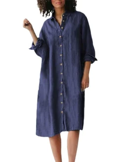 Women's Shirt Dress Casual Dress Cotton Linen Dress Midi Dress Linen / Cotton Blend Basic Classic Outdoor Daily Vacation Shirt Collar Button Long Sleeve Spring Fall Autumn 2023 Loose Fit ArmyGreen 7 Women's Shirt Dress Casual Dress Cotton Linen Dress Midi Dress Linen / Cotton Blend Basic Classic Outdoor Daily Vacation Shirt Collar Button Long Sleeve Spring Fall Autumn 2023 Loose Fit ArmyGreen -Party Prom Dresses Sales Store ivhixs1692267145434