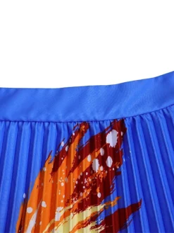 Women's Two Piece Dress Set Casual Dress Skirt Set Outdoor Vacation Streetwear Casual Pleated Print Midi Dress Crew Neck Short Sleeve Butterfly Slim Blue Summer Spring S M L XL XXL -Party Prom Dresses Sales Store ixbmhe1685013589160