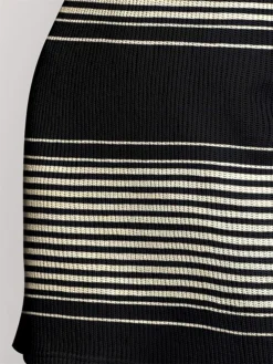 Women's Sweater Dress Winter Dress Jumper Dress Midi Dress Warm Stripe Outdoor Daily Holiday Vacation Round Neck Long Sleeve 2023 Regular Fit Black White S M L XL XXL 3XL -Party Prom Dresses Sales Store ixrdcp1697378220329