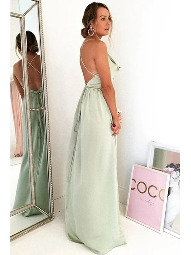 Women's Prom Dress Party Dress Satin Dress Long Dress Maxi Dress Light Green Wine Sleeveless Pure Color Split Summer Spring Fall Spaghetti Strap Fashion Party Birthday Evening Party 2023 S M L XL 7 Women's Prom Dress Party Dress Satin Dress Long Dress Maxi Dress Light Green Wine Sleeveless Pure Color Split Summer Spring Fall Spaghetti Strap Fashion Party Birthday Evening Party 2023 S M L XL - Image 7