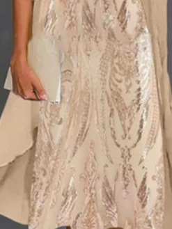 Women's Two Piece Dress Set Shift Dress Swing Dress Outdoor Date Fashion Elegant Print Maxi Dress Crew Neck 3/4 Length Sleeve Floral Loose Fit Khaki Fall Spring S M L XL XXL -Party Prom Dresses Sales Store izcwmq1672827408682