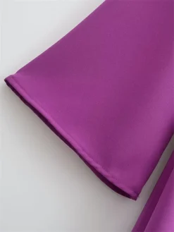 Women's Prom Dress Party Dress Wedding Guest Dress Long Dress Maxi Dress Purple Long Sleeve Pure Color Patchwork Fall Winter Autumn V Neck Fashion Wedding Guest Birthday Evening Party 2023 S M L -Party Prom Dresses Sales Store jareqn1695712712988