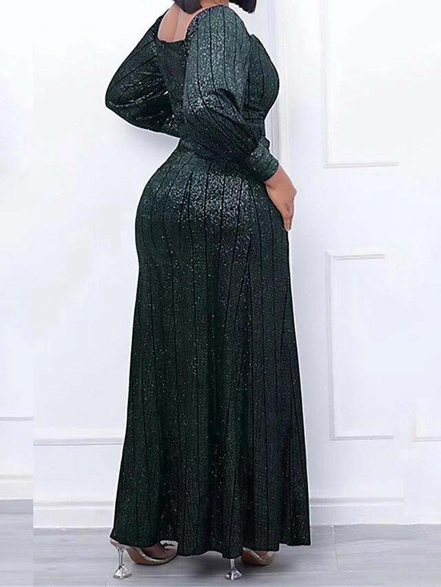 Women's Prom Dress Party Dress Sheath Dress Long Dress Maxi Dress Wine Dark Green Gray Long Sleeve Pure Color Split Fall Winter Autumn Square Neck Fashion Winter Dress Wedding Guest Evening Party 2023 4 Women's Prom Dress Party Dress Sheath Dress Long Dress Maxi Dress Wine Dark Green Gray Long Sleeve Pure Color Split Fall Winter Autumn Square Neck Fashion Winter Dress Wedding Guest Evening Party 2023 - Image 4