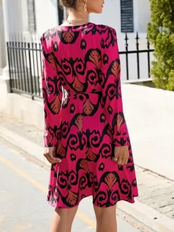 Women's Work Dress Semi Formal Dress A Line Dress Fashion Mini Dress Lace Up Button V Neck Long Sleeve Leopard Color Block Regular Fit Black White Red Fall S M L XL XXL 22 Women's Work Dress Semi Formal Dress A Line Dress Fashion Mini Dress Lace Up Button V Neck Long Sleeve Leopard Color Block Regular Fit Black White Red Fall S M L XL XXL -Party Prom Dresses Sales Store jbyxba1693300578385