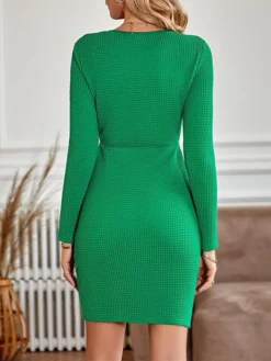 Women's Work Dress Sheath Dress Black Dress Fashion Mini Dress Ruched Split Crew Neck Long Sleeve Graphic Plain Regular Fit Black Green Apricot Fall Winter S M L XL 17 Women's Work Dress Sheath Dress Black Dress Fashion Mini Dress Ruched Split Crew Neck Long Sleeve Graphic Plain Regular Fit Black Green Apricot Fall Winter S M L XL -Party Prom Dresses Sales Store jfhmlq1692085425084