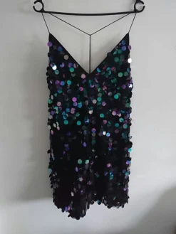 Women‘s Party Dress Sequin Dress Homecoming Dress Cocktail Dress Mini Dress Dark Blue Sleeveless Pure Color Sparkly Glitter Sequins Summer Spring Fall Spaghetti Strap Fashion Vacation Slim -Party Prom Dresses Sales Store jimrav1692770048275