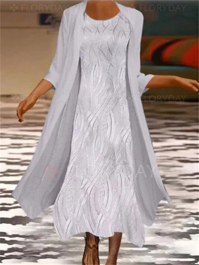 Women's Casual Dress Two Piece Dress Shift Dress Long Dress Maxi Dress Grey Long Sleeve Pure Color Fake Two Piece Summer Spring Crew Neck Fashion Vacation 2023 S M L XL 2XL 1 Women's Casual Dress Two Piece Dress Shift Dress Long Dress Maxi Dress Grey Long Sleeve Pure Color Fake Two Piece Summer Spring Crew Neck Fashion Vacation 2023 S M L XL 2XL