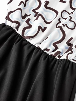 Women's Work Dress Sheath Dress Semi Formal Dress Fashion Mini Dress Patchwork Print Crew Neck Long Sleeve Geometric Color Block Loose Fit Brown Khaki Gray Fall S M L XL XXL -Party Prom Dresses Sales Store jnhxww1693293798872