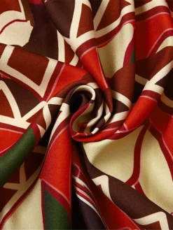 Women's Work Dress Swing Dress Semi Formal Dress Fashion Long Dress Maxi Dress Button Print Shirt Collar Long Sleeve Geometric Color Block Loose Fit Red Fall Winter S M L XL XXL -Party Prom Dresses Sales Store jpdcez1693374046623