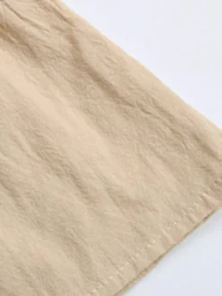 Women's Casual Dress Cotton Linen Dress Mini Dress Linen / Cotton Blend Basic Classic Outdoor Daily Vacation Split Neck Ruffle Button Long Sleeve Fall Winter Autumn 2023 Loose Fit Apricot Plain S M L -Party Prom Dresses Sales Store jpuwtx1695014842821