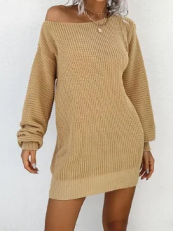 Women‘s Sweater Dress Winter Dress Shift Dress Mini Dress Black White Pink Long Sleeve Pure Color Cold Shoulder Fall Winter Autumn One Shoulder Stylish Winter Dress Fall Dress Loose Fit 2023 S M L XL -Party Prom Dresses Sales Store jrbjkj1663754579461