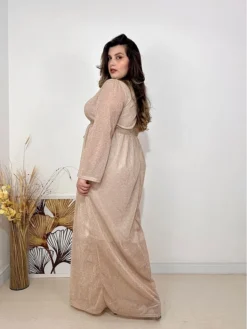 Women's Party Dress Sequin Dress Holiday Dress Long Dress Maxi Dress Beige Long Sleeve Pure Color Shimmer Spring Fall Winter V Neck Fashion Party Winter Dress Birthday Slim 2023 S M L XL 2XL 3XL -Party Prom Dresses Sales Store jtuflt1691485301493