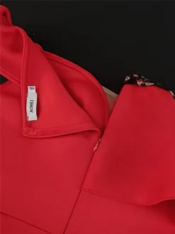 Women's Party Dress Lace Dress Cocktail Dress Midi Dress Red Short Sleeve Pure Color Lace Summer Spring Fall V Neck Fashion Wedding Guest Vacation Summer Dress 2023 S M L XL XXL 3XL 4XL -Party Prom Dresses Sales Store jvnkvu1691999413603