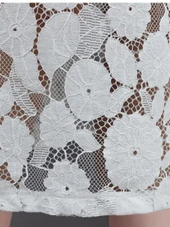 Women's Work Dress Lace Dress Black Dress Fashion Midi Dress Lace Crew Neck Long Sleeve Plain Loose Fit Black White Pink Fall Winter M L XL XXL 3XL -Party Prom Dresses Sales Store jvswqj1693300618539