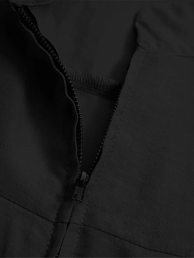 Women's Work Dress Swing Dress Black Dress Classic Long Dress Maxi Dress Zipper Pocket Stand Collar Long Sleeve Plain Loose Fit Black Brown Green Fall Winter S M L XL XXL 11 Women's Work Dress Swing Dress Black Dress Classic Long Dress Maxi Dress Zipper Pocket Stand Collar Long Sleeve Plain Loose Fit Black Brown Green Fall Winter S M L XL XXL - Image 11