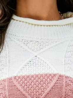 Women's Sweater Dress Jumper Dress Casual Dress Midi Dress Fashion Color Block Outdoor Holiday Vacation Going Out Round Neck Long Sleeve Patchwork 2023 Loose Fit Wine Khaki S M L XL -Party Prom Dresses Sales Store kgtzkh1697537960388