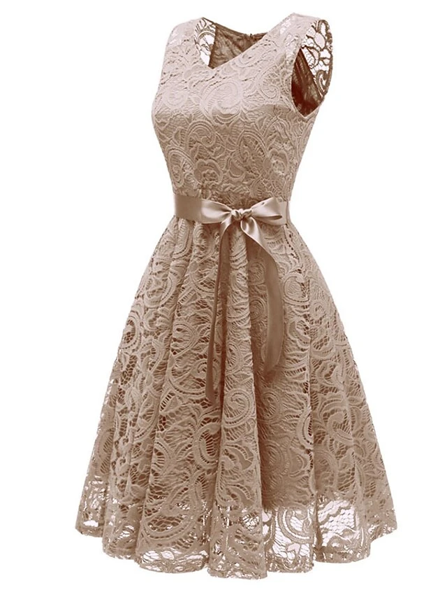 Women's Party Dress Vintage Tea Dresses Lace Dress Homecoming Dress Knee Length Dress Pink Wine Navy Blue Sleeveless Pure Color Lace Summer Spring Fall V Neck Vintage Party Wedding Guest Dress 15 Women's Party Dress Vintage Tea Dresses Lace Dress Homecoming Dress Knee Length Dress Pink Wine Navy Blue Sleeveless Pure Color Lace Summer Spring Fall V Neck Vintage Party Wedding Guest Dress - Image 15