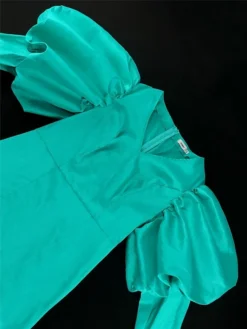 Women's Party Dress Cocktail Dress Satin Dress Midi Dress Green Long Sleeve Pure Color Ruched Spring Fall Winter V Neck Fashion Wedding Guest Vacation Fall Dress 2023 S M L XL XXL 3XL 4XL -Party Prom Dresses Sales Store kmzthv1691466185451