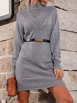 Women's Sweater Dress Jumper Dress Winter Dress Mini Dress Warm Plain Outdoor Daily Vacation Going Out Turtleneck Long Sleeve 2023 Loose Fit Gray S M L 13 Women's Sweater Dress Jumper Dress Winter Dress Mini Dress Warm Plain Outdoor Daily Vacation Going Out Turtleneck Long Sleeve 2023 Loose Fit Gray S M L -Party Prom Dresses Sales Store kolfey1697711026778