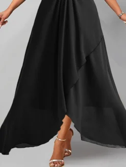 Women's Party Dress Black Velvet Dress Long Dress Maxi Dress Black 3/4 Length Sleeve Floral Patchwork Spring Fall Winter Crew Neck Party -Party Prom Dresses Sales Store kpqsgg1697444370980