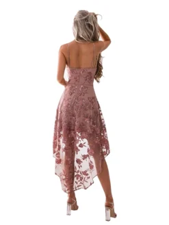 Women's Party Dress Lace Dress Strap Dress Midi Dress Pink Sleeveless Print Lace V Neck Elegant Party Spring Dress Regular Fit 2023 S M L XL -Party Prom Dresses Sales Store kqhmtr1554300851388