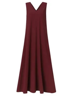 Women's Casual Dress Cotton Linen Dress Swing Dress Maxi Long Dress Cotton Blend Basic Modern Outdoor Daily Vacation V Neck Basic Sleeveless Summer Spring 2023 Regular Fit Black Wine Khaki Plain S M 17 Women's Casual Dress Cotton Linen Dress Swing Dress Maxi Long Dress Cotton Blend Basic Modern Outdoor Daily Vacation V Neck Basic Sleeveless Summer Spring 2023 Regular Fit Black Wine Khaki Plain S M -Party Prom Dresses Sales Store kzlzwh1686030303648