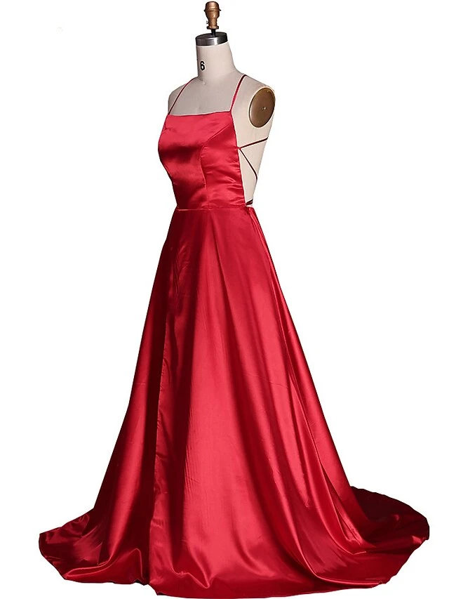 Women‘s Prom Party Dress Homecoming Dress Satin Maxi Long Dress Green Red Sleeveless Pure Color Split Spring Summer Spaghetti Strap Party Stylish Elegant Party 2023 S M L XL 14 Women‘s Prom Party Dress Homecoming Dress Satin Maxi Long Dress Green Red Sleeveless Pure Color Split Spring Summer Spaghetti Strap Party Stylish Elegant Party 2023 S M L XL - Image 14