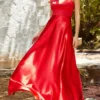 Women's Prom Dress Party Dress Satin Dress Long Dress Maxi Dress Red Sleeveless Pure Color Backless Spring Fall Winter Spaghetti Strap Fashion Birthday Evening Party Wedding Guest 2023 S M L XL