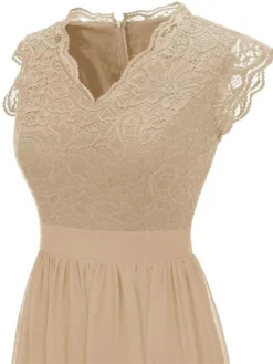 Women‘s Party Dress Homecoming Dress Wedding Guest Dress Corset Dress Lace Dress Long Dress Maxi Dress Black Pink Khaki Sleeveless Pure Color Lace Spring Summer V Neck Modern 2023 XS S M L XL XXL 3XL -Party Prom Dresses Sales Store ldcgol1652150961769