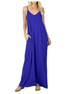 Women's Long Dress Maxi Dress Light Blue Wine Colorful Blue Sleeveless Pure Color Spring Summer S M L XL XXL -Party Prom Dresses Sales Store ldplrg1609126788715