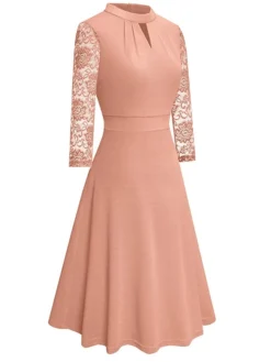 Women's Work Dress Semi Formal Dress A Line Dress Fashion Midi Dress Hollow Out Crew Neck Long Sleeve Plain Regular Fit Black Pink Wine Fall Winter S M L XL XXL 37 Women's Work Dress Semi Formal Dress A Line Dress Fashion Midi Dress Hollow Out Crew Neck Long Sleeve Plain Regular Fit Black Pink Wine Fall Winter S M L XL XXL -Party Prom Dresses Sales Store lfimsj1692611896519