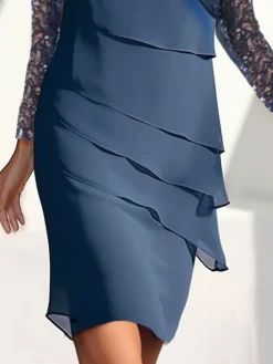 Women's Two Piece Dress Set Party Dress Semi Formal Dress Party Wedding Guest Fashion Elegant Ruffle Layered Mini Dress Crew Neck Long Sleeve Plain Regular Fit Navy Blue Fall Winter S M L XL XXL 6 Women's Two Piece Dress Set Party Dress Semi Formal Dress Party Wedding Guest Fashion Elegant Ruffle Layered Mini Dress Crew Neck Long Sleeve Plain Regular Fit Navy Blue Fall Winter S M L XL XXL -Party Prom Dresses Sales Store lgfafn1694057200946