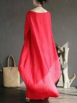 Women‘s Cotton Linen Dress Caftan Dress Shift Dress Long Dress Maxi Dress Green Red Light Blue White Black 3/4 Length Sleeve Pure Color Pocket Spring Summer Fall Boat Neck Basic Casual Loose Fit 2023 25 Women‘s Cotton Linen Dress Caftan Dress Shift Dress Long Dress Maxi Dress Green Red Light Blue White Black 3/4 Length Sleeve Pure Color Pocket Spring Summer Fall Boat Neck Basic Casual Loose Fit 2023 -Party Prom Dresses Sales Store lhlzbb1524453393069