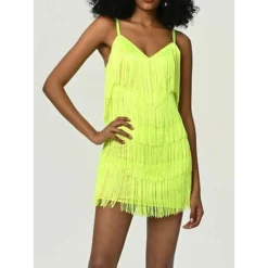 Women's Party Dress Fringe Dress Homecoming Dress Mini Dress Light Pink Neon Green Neon Yellow Sleeveless Plain Tassel Fringe Summer Spring Fall V Neck Fashion Party Vacation Fall Dress 2023 S M L XL 25 Women's Party Dress Fringe Dress Homecoming Dress Mini Dress Light Pink Neon Green Neon Yellow Sleeveless Plain Tassel Fringe Summer Spring Fall V Neck Fashion Party Vacation Fall Dress 2023 S M L XL -Party Prom Dresses Sales Store llqehu1692327278708