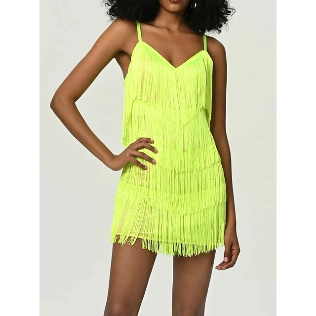 Women's Party Dress Fringe Dress Homecoming Dress Mini Dress Light Pink Neon Green Neon Yellow Sleeveless Plain Tassel Fringe Summer Spring Fall V Neck Fashion Party Vacation Fall Dress 2023 S M L XL 13 Women's Party Dress Fringe Dress Homecoming Dress Mini Dress Light Pink Neon Green Neon Yellow Sleeveless Plain Tassel Fringe Summer Spring Fall V Neck Fashion Party Vacation Fall Dress 2023 S M L XL - Image 13