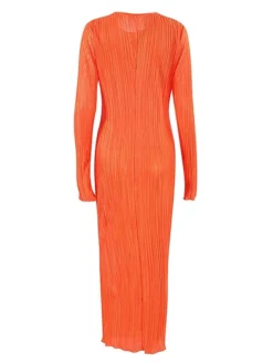Women's Work Dress Sheath Dress Semi Formal Dress Fashion Daily Workfashion Long Dress Maxi Dress Ruched Pleated Crew Neck Long Sleeve Plain Slim Black Orange Fall Winter S M L -Party Prom Dresses Sales Store lmbare1695645285823