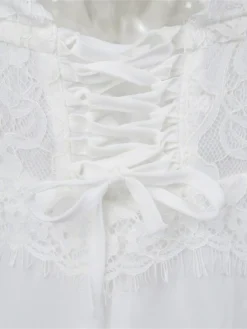 Women's Prom Dress Party Dress Lace Dress Long Dress Maxi Dress White Sleeveless Pure Color Lace Spring Fall Winter Square Neck Fashion Wedding Guest Birthday Evening Party 2023 S M L XL XXL 3XL 4XL -Party Prom Dresses Sales Store lnivpl1696907247156