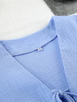 Women's Casual Dress Cotton Dress Swing Dress Mini Dress Cotton Fashion Modern Outdoor Daily Holiday V Neck Lace Up Ruched 3/4 Length Sleeve Fall Winter Autumn 2023 Loose Fit Light Green Blue Purple 32 Women's Casual Dress Cotton Dress Swing Dress Mini Dress Cotton Fashion Modern Outdoor Daily Holiday V Neck Lace Up Ruched 3/4 Length Sleeve Fall Winter Autumn 2023 Loose Fit Light Green Blue Purple -Party Prom Dresses Sales Store lqmvvo1692961109575