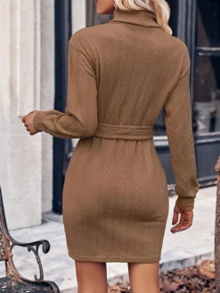 Women‘s Christmas Sweater Dress Jumper Dress Winter Dress Fashion Outdoor Christmas Street Daily Turtleneck Long Sleeve Lace Up 2023 Regular Fit Black Wine Brown S M L XL 34 Women‘s Christmas Sweater Dress Jumper Dress Winter Dress Fashion Outdoor Christmas Street Daily Turtleneck Long Sleeve Lace Up 2023 Regular Fit Black Wine Brown S M L XL -Party Prom Dresses Sales Store lrbodg1693539402786