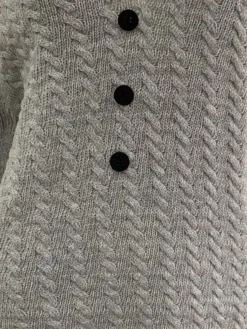 Women‘s Sweater Dress Winter Dress Bodycon Mini Dress Gray Long Sleeve Pure Color Button Fall Winter Autumn V Neck Elegant Winter Dress Fall Dress 2023 S M L XL XXL -Party Prom Dresses Sales Store luopdm1696759491064