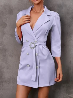 Women's Work Dress Blazer Dress Semi Formal Dress Fashion Mini Dress Button Pocket Shirt Collar 3/4 Length Sleeve Plain Regular Fit Black White Red Fall S M L XL XXL 22 Women's Work Dress Blazer Dress Semi Formal Dress Fashion Mini Dress Button Pocket Shirt Collar 3/4 Length Sleeve Plain Regular Fit Black White Red Fall S M L XL XXL -Party Prom Dresses Sales Store lzyybi1693293945310