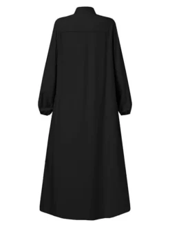 Women's Work Dress Swing Dress Black Dress Classic Long Dress Maxi Dress Zipper Pocket Stand Collar Long Sleeve Plain Loose Fit Black Brown Green Fall Winter S M L XL XXL 25 Women's Work Dress Swing Dress Black Dress Classic Long Dress Maxi Dress Zipper Pocket Stand Collar Long Sleeve Plain Loose Fit Black Brown Green Fall Winter S M L XL XXL -Party Prom Dresses Sales Store mawgbq1693300612979