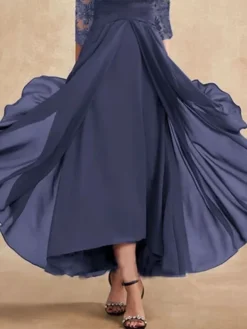 Women's Prom Dress Party Dress Lace Dress Long Dress Maxi Dress Dark Blue Half Sleeve Pure Color Lace Spring Fall Winter Crew Neck Fashion Winter Dress Evening Party Wedding Guest 2023 S M L XL XXL 5 Women's Prom Dress Party Dress Lace Dress Long Dress Maxi Dress Dark Blue Half Sleeve Pure Color Lace Spring Fall Winter Crew Neck Fashion Winter Dress Evening Party Wedding Guest 2023 S M L XL XXL -Party Prom Dresses Sales Store mazepq1692769531152