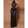 Women's Prom Dress Party Dress Bodycon Long Dress Maxi Dress Black Beige Sleeveless Pure Color Sequins Fall Winter Autumn Halter Neck Fashion Evening Party Vacation 2023 S M L XL XXL