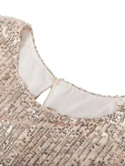 Women‘s Party Dress Wedding Guest Dress Sequin Dress Homecoming Dress Shift Dress Silver Gold White Long Sleeve Pure Color Sequins Winter Fall Autumn Crew Neck Party Winter Dress Birthday Loose Fit -Party Prom Dresses Sales Store mgsyxg1693288172015